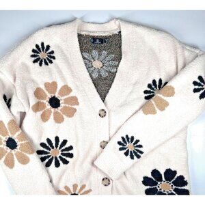 Volcom Cardigan Dazie Fly By Size XS Oversized Daisy Grunge Hippie Granny Style